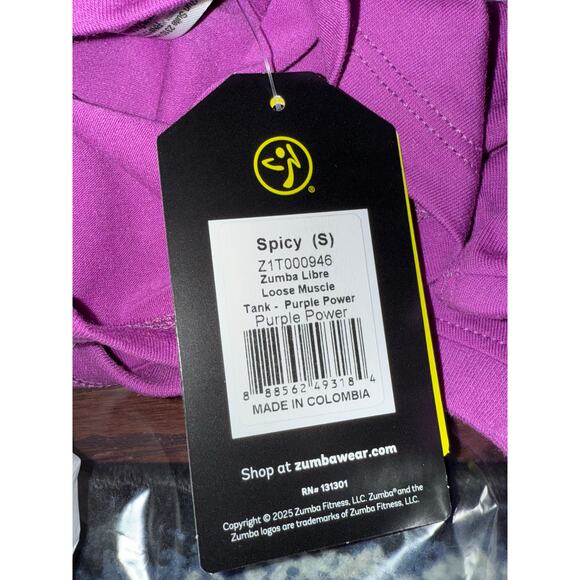 Zumba Libre Loose Muscle Tank color Purple Power size small NWT - Picture 8 of 8